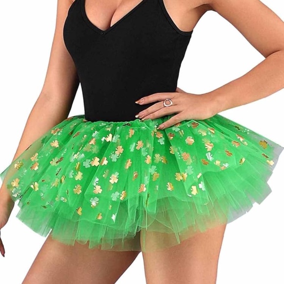 Green Clover Tutus Skirt Women Halloween  Costume OS - Picture 2 of 9